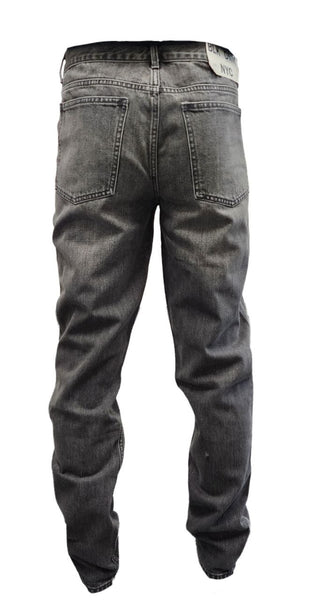 BLK DNM Men's Grey Light Stone Wash Straight Mid Rise Cotton Jeans NWT