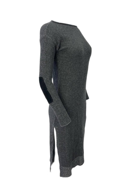 VALNOIR Women's Grey Long Sleeve Midi Dress #0010 S NWT