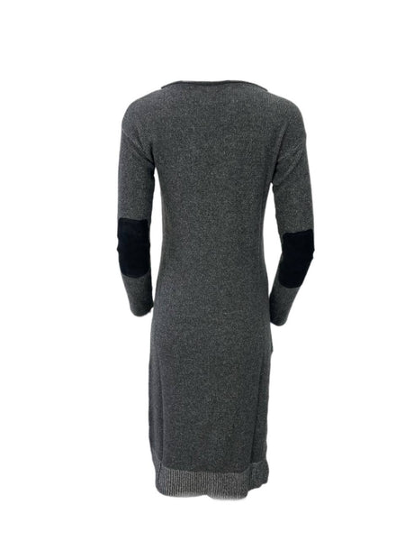 VALNOIR Women's Grey Long Sleeve Midi Dress #0010 S NWT