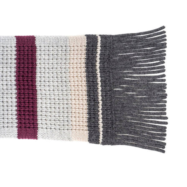 VALNOIR Unisex Grey Tremblant Fringe Scarf #0025 S NWT