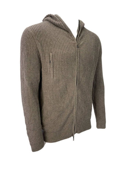 VALNOIR Men's Beige Zip Pockets Tech Hoodie #04M L NWT