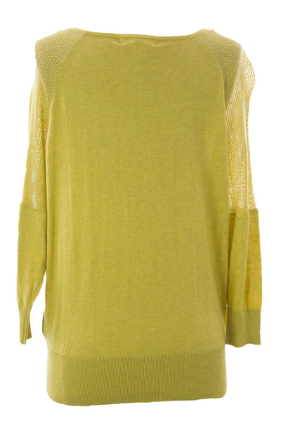 August Silk Women's Mesh Inset Boat Neck Sweater NWT $58