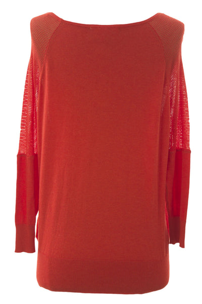 August Silk Women's Mesh Inset Boat Neck Sweater NWT $58