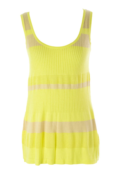 August Silk Women's Striped Knit Crochet Tank Top NWT $58