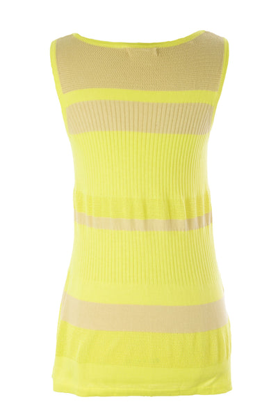 August Silk Women's Striped Knit Crochet Tank Top NWT $58