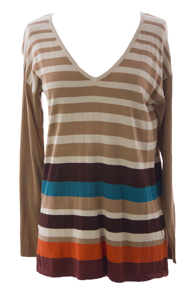 August Silk Women's Striped Raglan Sweater NWT $58