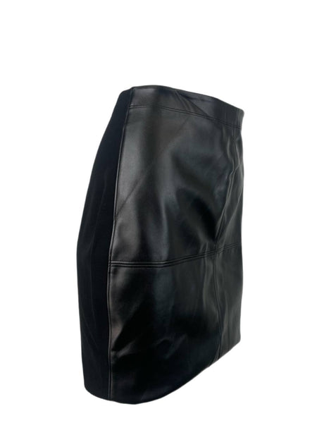 9/15 Women's Black Leather Straight Mini Skirt #09S S NWT