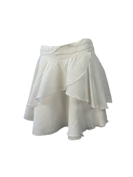 RICHARD CHAI Women's White Mini Layered Skirt #0R12 NWT