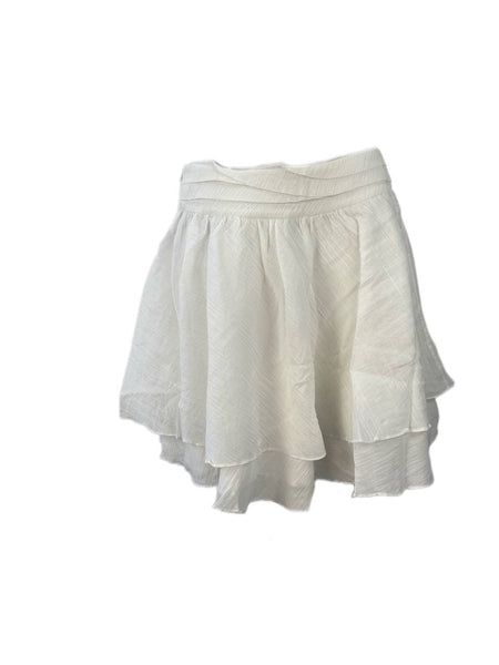 RICHARD CHAI Women's White Mini Layered Skirt #0R12 NWT