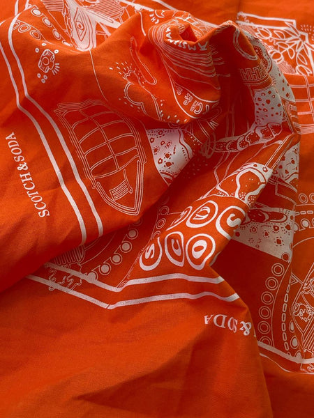 SCOTCH & SODA Women's Orange Bandana Scarf #100 One Size NWT