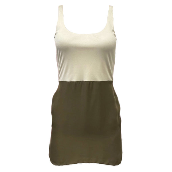 OLCAY GULSEN Women's Off-White/Coffee Mini Dress 1003 Sz S $300 NEW