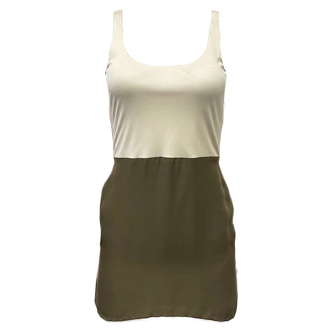 OLCAY GULSEN Women's Off-White/Coffee Mini Dress 1003 Sz S $300 NEW