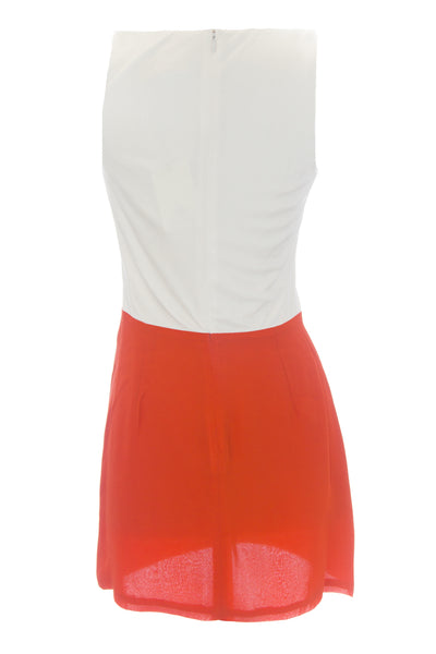 OLCAY GULSEN Women's Off-White / Coral Mini Dress 1003 $300 NEW