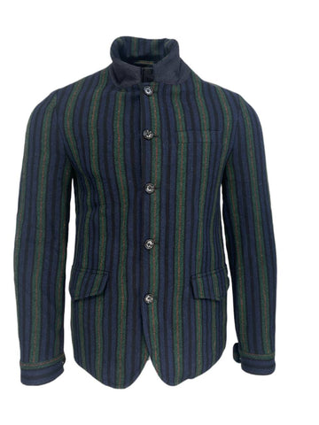 SCOTCH & SODA Men's Green Striped Zip Jacket #102 M NWOT