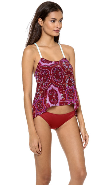 ZINKE Women's Rio Print Silk Louisa Tank Cover-up Top $132 NEW