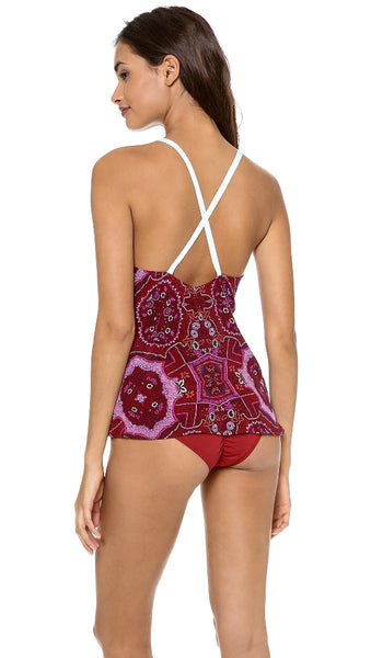 ZINKE Women's Rio Print Silk Louisa Tank Cover-up Top $132 NEW