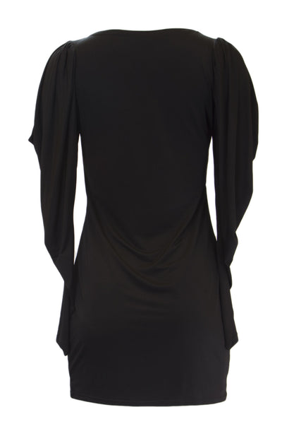 ANALILI Women's Black Long Cut Out Sleeve Sheath Dress 1070R31 $265 NWT