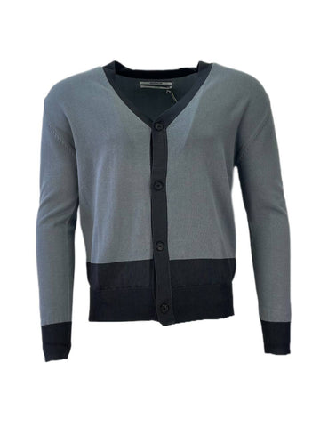 ROBERT GELLER Men's Blue Grey Cardigan #1074 M NWT