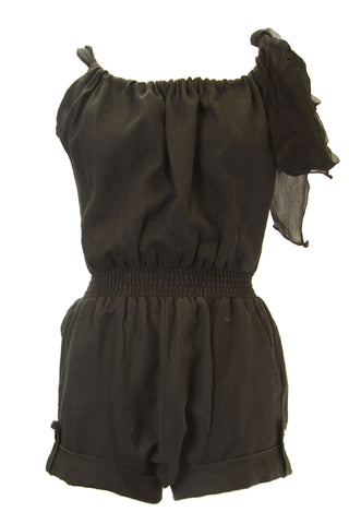 ANALILI Women's Black Sleeveless Linen Romper 109L17 $215 NWT