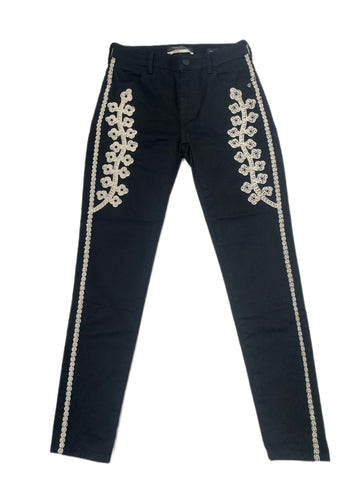 SCOTCH & SODA Women's Black Embroidered Jeans #111 25/32 NWOT