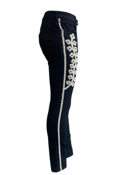 SCOTCH & SODA Women's Black Embroidered Jeans #111 25/32 NWOT