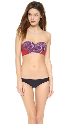 ZINKE Women's Rio Print Starboard Bustier Swim Bikini Top $99 NEW