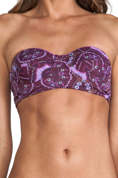 ZINKE Women's Rio Print Katie Bustier Bikini Top $88 NEW