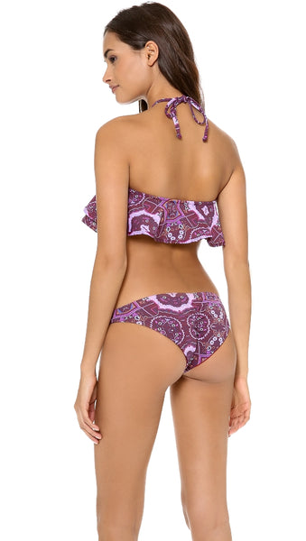 ZINKE Women's Rio Print Ruffle Reese Bandeau Bikini Top $92 NEW