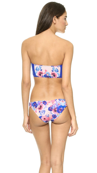 ZINKE Women's Pop Floral Print Starboard Bustier Bikini Top $99 NEW