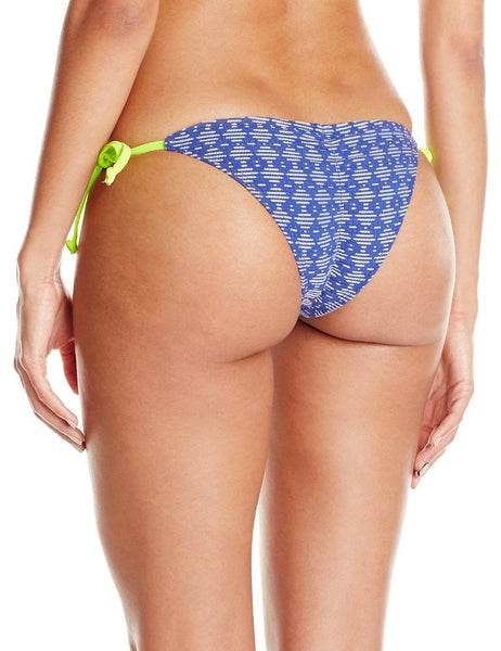 ZINKE Women's Blue Diamond Print Bari Brazilian String Bikini Bottom $57 NEW