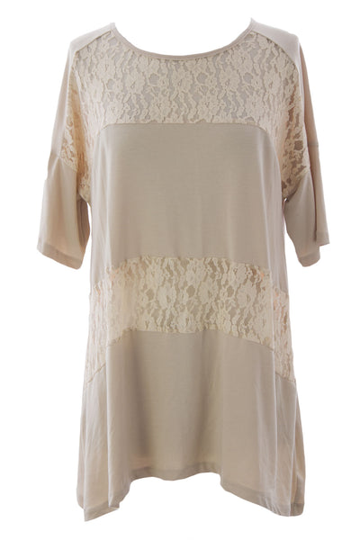 August Silk Women's Extended Shoulder Lace Tunic