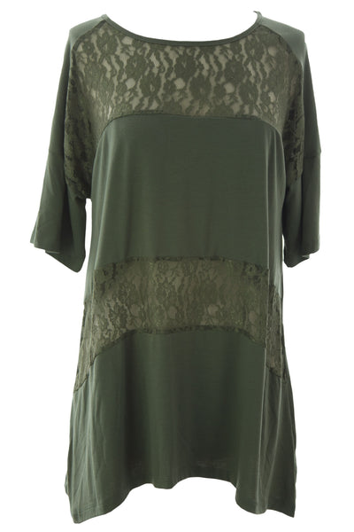 August Silk Women's Extended Shoulder Lace Tunic