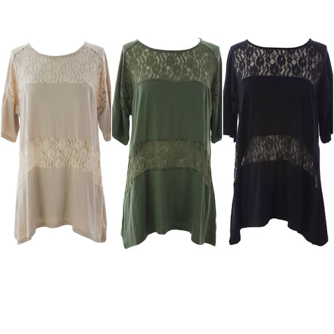 August Silk Women's Extended Shoulder Lace Tunic