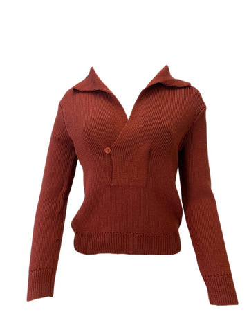 TOTEME Women's Rust Red Heavy Knitted Sweater #1135 XS NWT