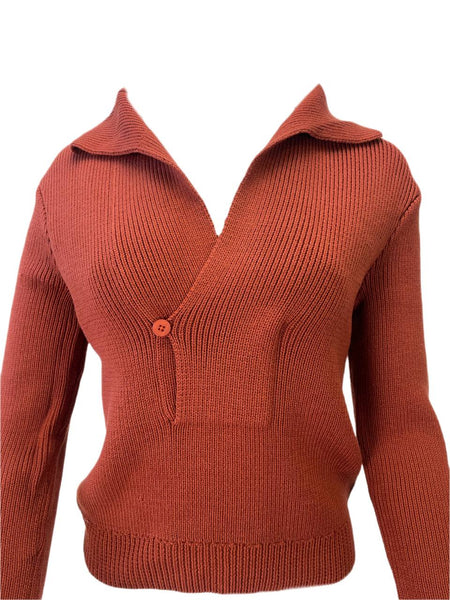 TOTEME Women's Rust Red Heavy Knitted Sweater #1135 XS NWT