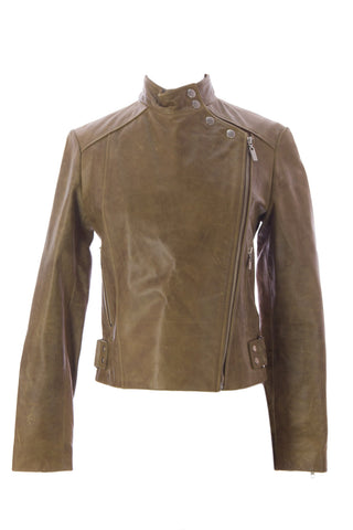DOMA by Luciano Abitboul Kiwi Side Zip Leather Moto Jacket 1181 $693 NEW