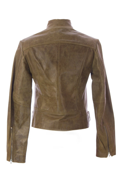 DOMA by Luciano Abitboul Kiwi Side Zip Leather Moto Jacket 1181 $693 NEW