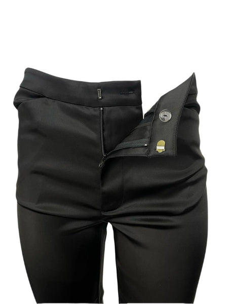 TOTEME Women's Black Slim Acetate Blend Trousers #1424 M NWT