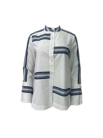DEREK LAM Women's White Long Sleeve Button Shirt #14F 4 NWOT