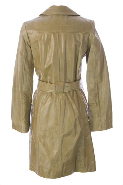 DOMA by Luciano Abitboul Shell Long Belted Leather Jacket 1575 $795 NEW