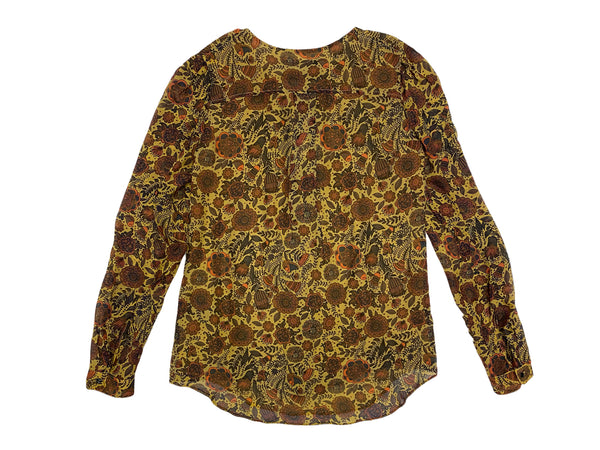 Hanley Mellon Women's Printed Collarless Military Blouse