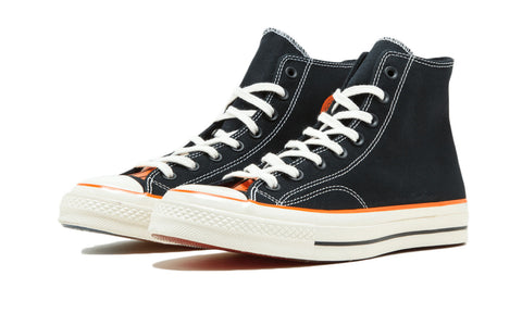 CONVERSE X VINCE STAPLES Unisex CTAS 70 Hi Sneakers, Black/Orange, M 7 / W 9