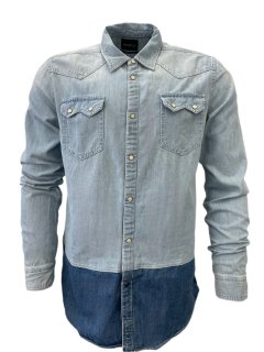SCOTCH & SODA Men's Blue Jeans Button Down Shirt #1616 XXL NWOT