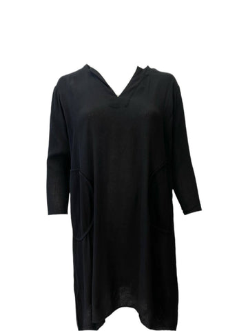 TOTEME Women's Black Oversized Rayon Dress #1625 XS NWT