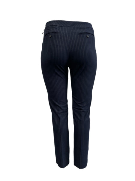 ECRU Women's Navy Pinstripe Mayfair Pants #1668SS 12 NWT