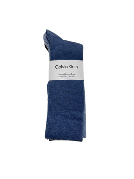 Calvin Klein Men's 4 Pair Multicolor Mid Calf Combed Cotton Socks Sz 7-12 NWT