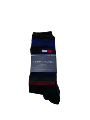 TOMMY HILFIGER Men's 2 Pairs Multicolor Boot Crew Mid Calf Socks Sz 7-12 NWT