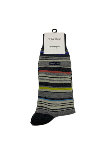 Calvin Klein Men's 1 Pair Multicolor Mid Calf Luxurious Cotton Socks Sz 7-12 NWT