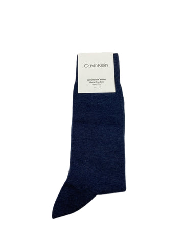 Calvin Klein Men's 1 Pair Navy Mid Calf Luxurious Cotton Socks Sz 7-12 NWT