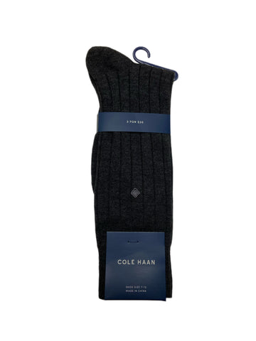 COLE HAAN Men's 1 Pair Graphite Heather Crew Dress Socks Sz 7-12 NWT